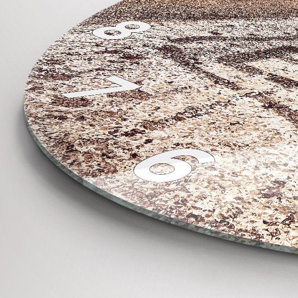 Kulaté skleněné hodiny s fotkou Route 66 USA