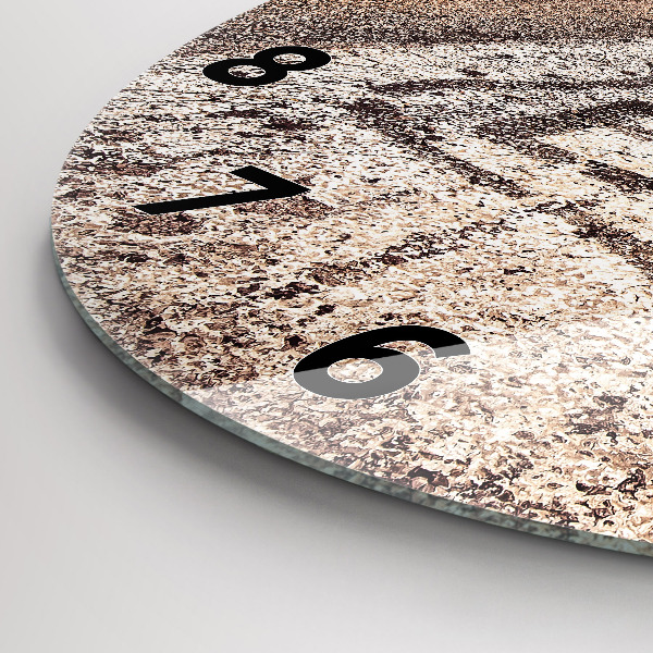 Kulaté skleněné hodiny s fotkou Route 66 USA