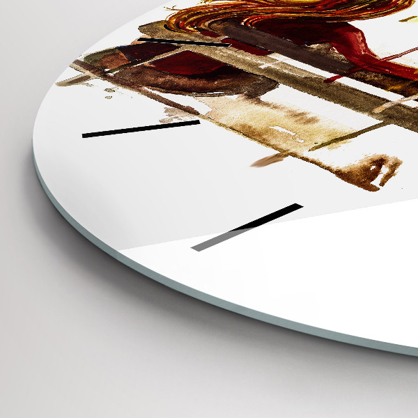 Kulaté skleněné hodiny s fotkou Podzimní krajina