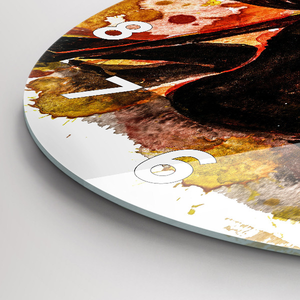 Kulaté skleněné hodiny s fotkou Láska a zamilovaný pár