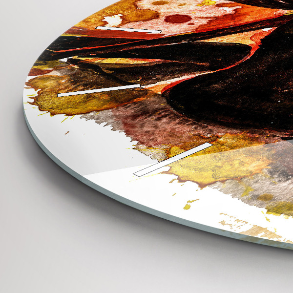 Kulaté skleněné hodiny s fotkou Láska a zamilovaný pár