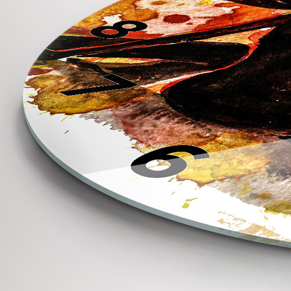 Kulaté skleněné hodiny s fotkou Láska a zamilovaný pár