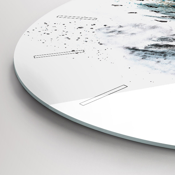 Kulaté skleněné hodiny s fotkou Kapitán s dalekohledem