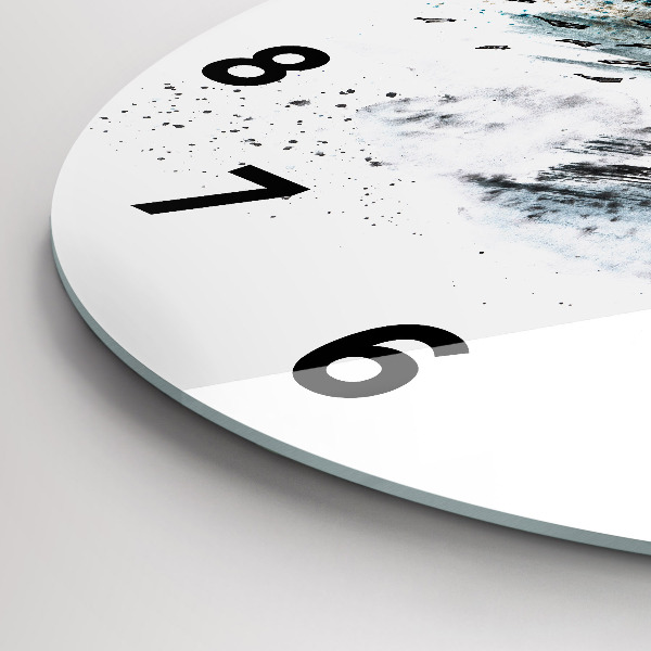 Kulaté skleněné hodiny s fotkou Kapitán s dalekohledem