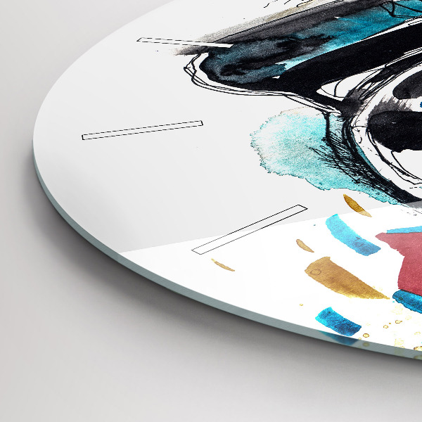 Kulaté skleněné hodiny s fotkou Žena fotografka