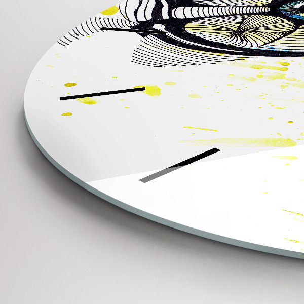 Kulaté skleněné hodiny s fotkou Oči v brýlích