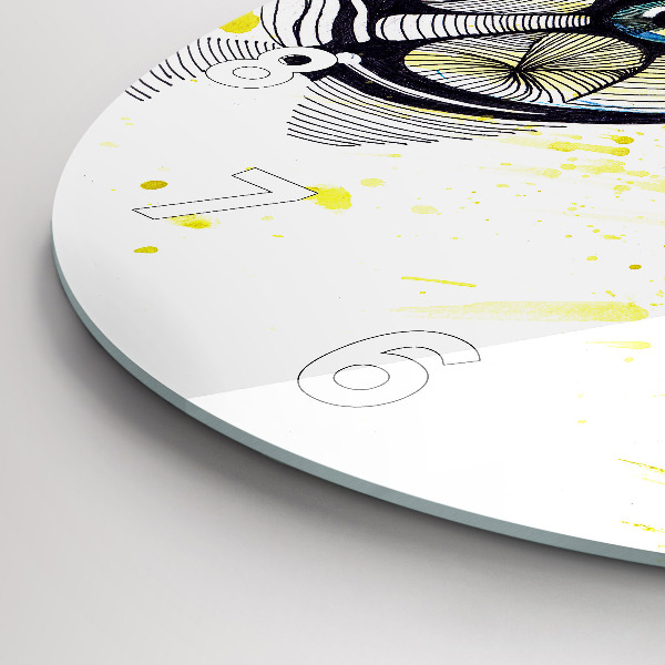 Kulaté skleněné hodiny s fotkou Oči v brýlích