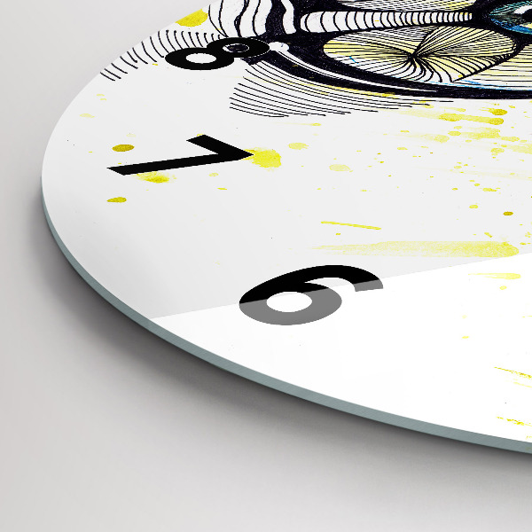 Kulaté skleněné hodiny s fotkou Oči v brýlích