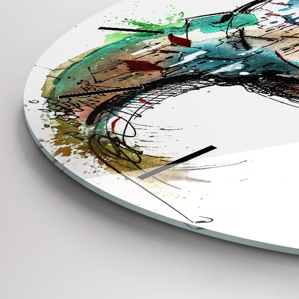 Kulaté skleněné hodiny s fotkou Švýcarské hodinky