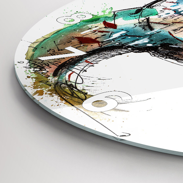 Kulaté skleněné hodiny s fotkou Švýcarské hodinky