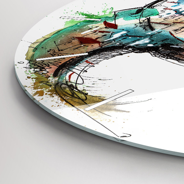 Kulaté skleněné hodiny s fotkou Švýcarské hodinky