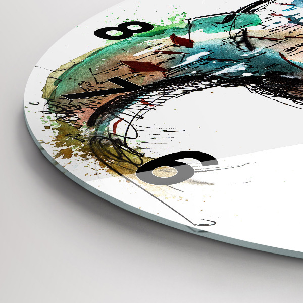 Kulaté skleněné hodiny s fotkou Švýcarské hodinky