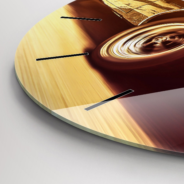 Kulaté skleněné hodiny s fotkou Klasické staré auto