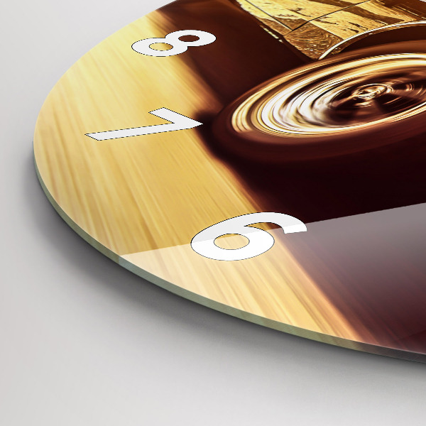 Kulaté skleněné hodiny s fotkou Klasické staré auto