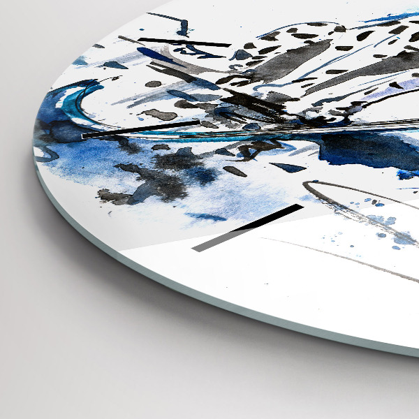 Kulaté skleněné hodiny s fotkou Dalmatin a deštník