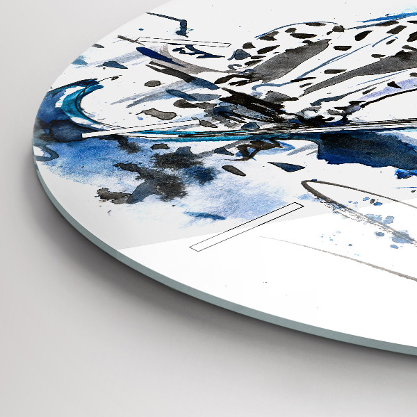 Kulaté skleněné hodiny s fotkou Dalmatin a deštník