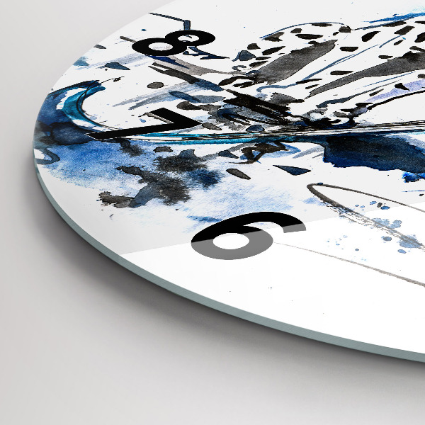 Kulaté skleněné hodiny s fotkou Dalmatin a deštník