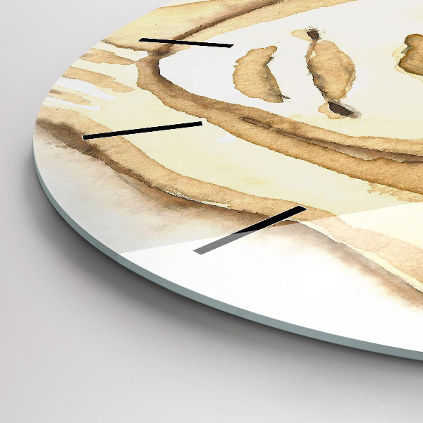 Kulaté skleněné hodiny s fotkou Portrét ženy