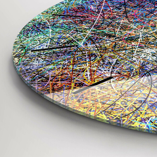 Kulaté skleněné hodiny s fotkou Abstraktní - Emoce