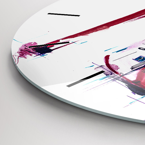 Kulaté skleněné hodiny s fotkou Červený podpatek