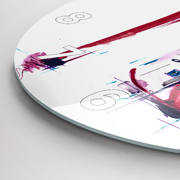 Kulaté skleněné hodiny s fotkou Červený podpatek