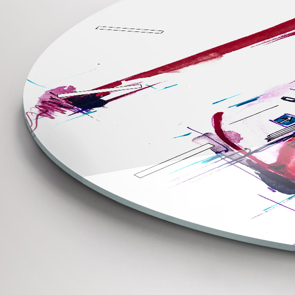 Kulaté skleněné hodiny s fotkou Červený podpatek