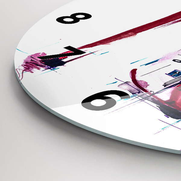 Kulaté skleněné hodiny s fotkou Červený podpatek