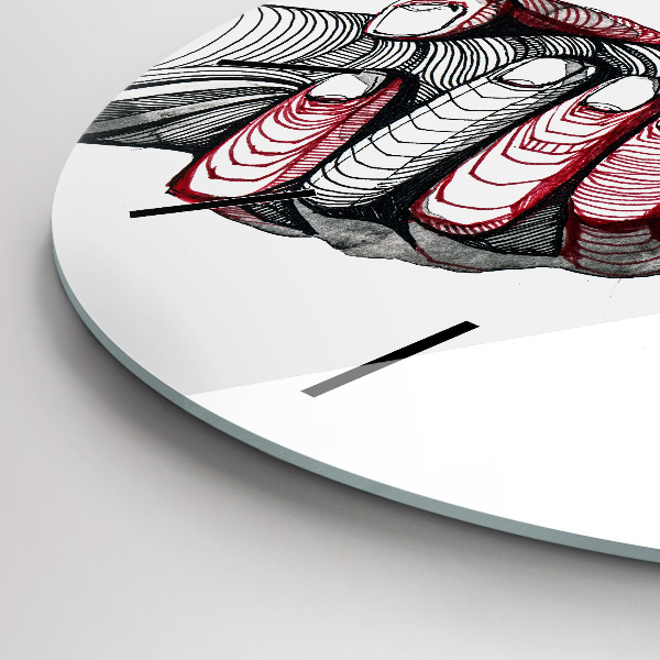 Kulaté skleněné hodiny s fotkou Držení rukou