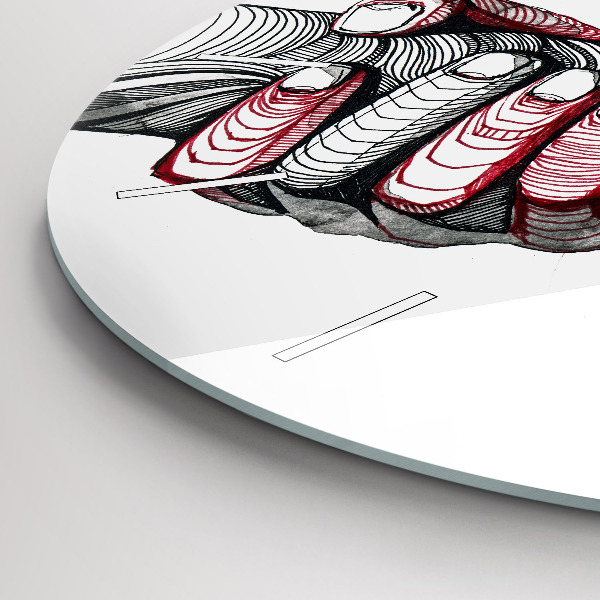 Kulaté skleněné hodiny s fotkou Držení rukou