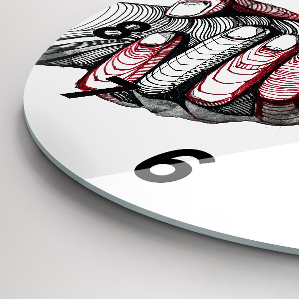 Kulaté skleněné hodiny s fotkou Držení rukou