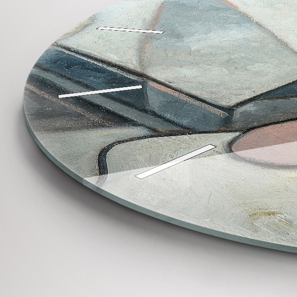 Kulaté skleněné hodiny s fotkou Abstraktní malba