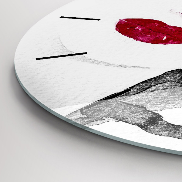 Kulaté skleněné hodiny s fotkou Portrét ženy