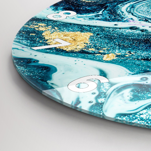 hodiny na skle Abstraktní mramor