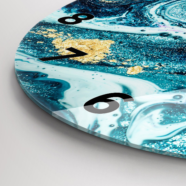 hodiny na skle Abstraktní mramor