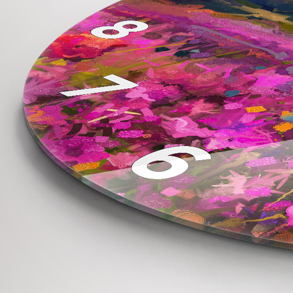 hodiny na skle Krajina přírody a květin