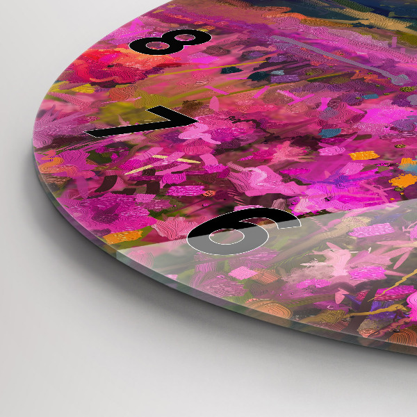 hodiny na skle Krajina přírody a květin