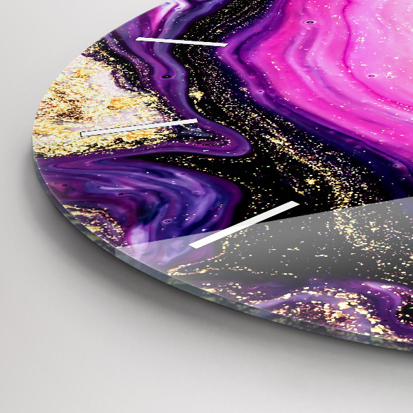 hodiny na skle Abstraktní mramor