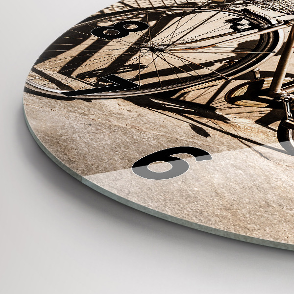 Kulaté skleněné hodiny s fotkou Italské jízdní kolo