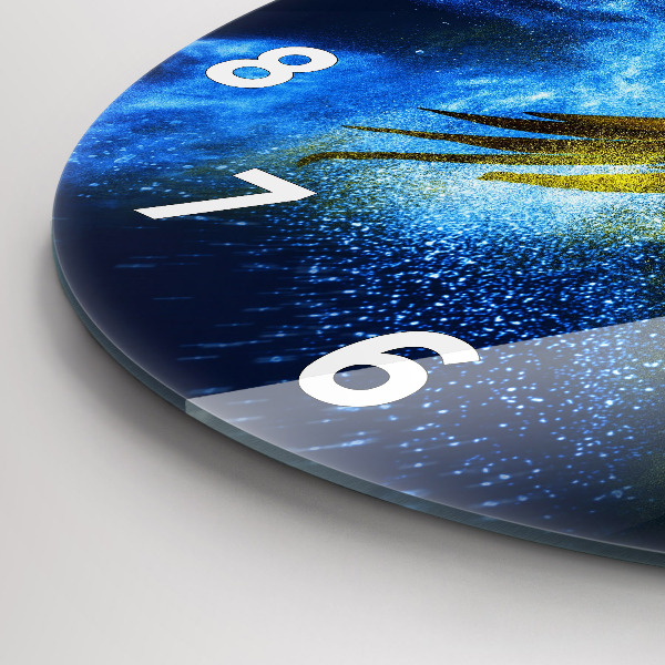 hodiny na skle Barevný papoušek