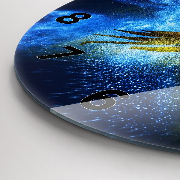 hodiny na skle Barevný papoušek