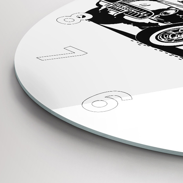 Kulaté skleněné hodiny s fotkou Retro ilustrace