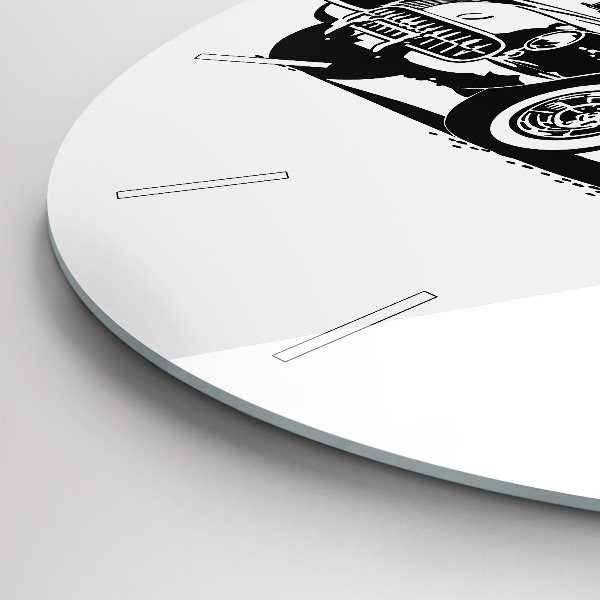 Kulaté skleněné hodiny s fotkou Retro ilustrace