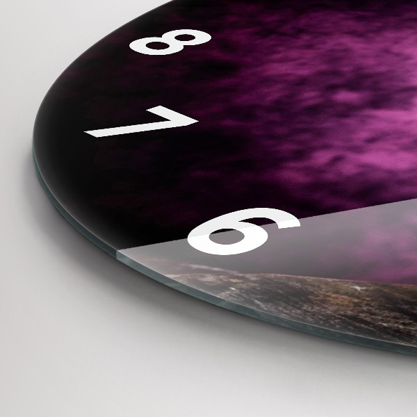 Kulaté skleněné hodiny s fotkou Sklenice na víno