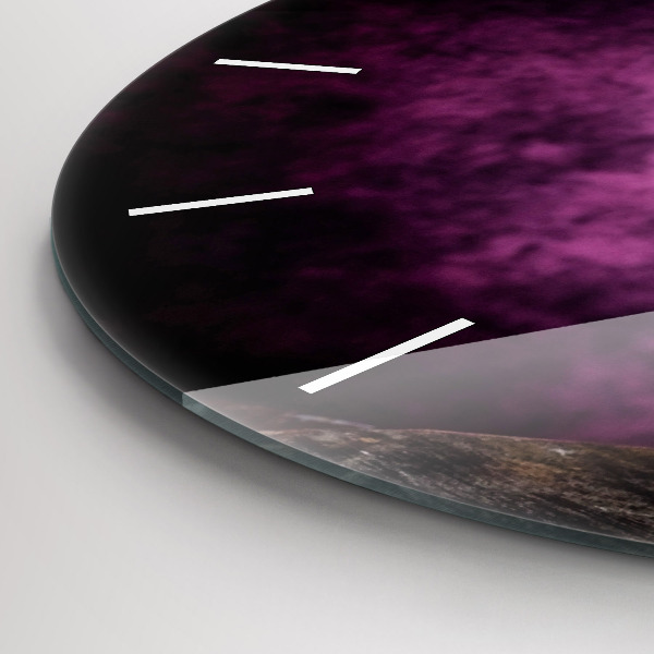 Kulaté skleněné hodiny s fotkou Sklenice na víno