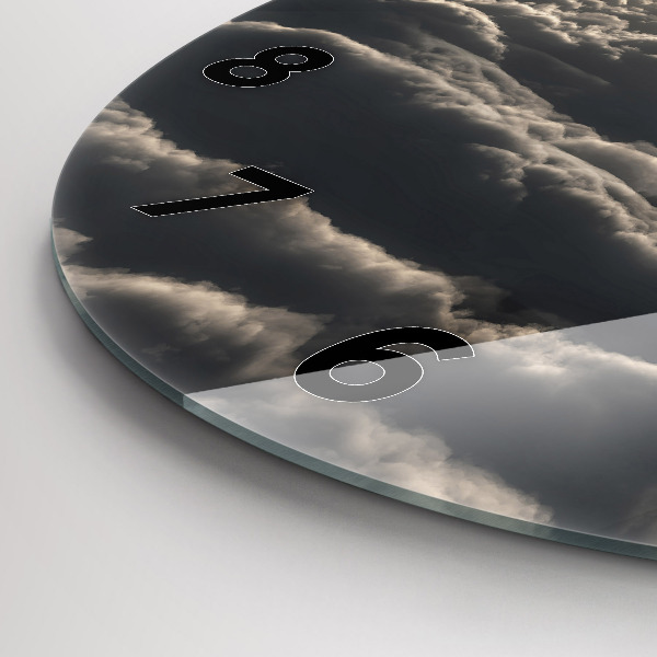 Kulaté skleněné hodiny s fotkou Balón na obloze