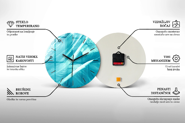 Kulaté skleněné hodiny s fotkou Mapa světa na dřevě