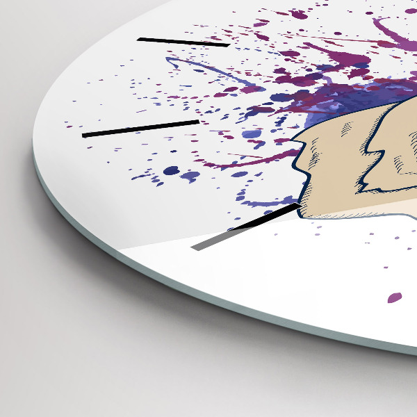 Kulaté skleněné hodiny s fotkou Vektorová ilustrace jelena