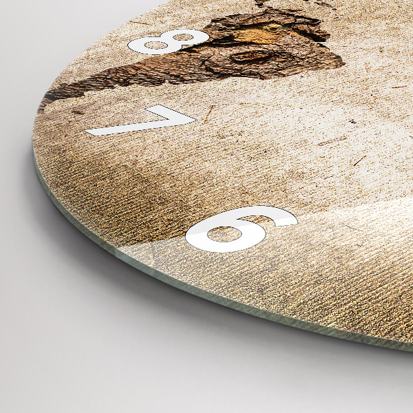 Kulaté skleněné hodiny s fotkou Starožitná mapa světa