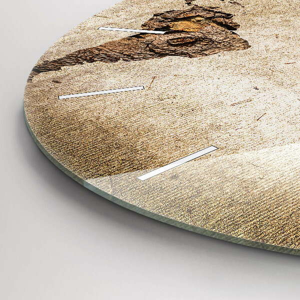 Kulaté skleněné hodiny s fotkou Starožitná mapa světa