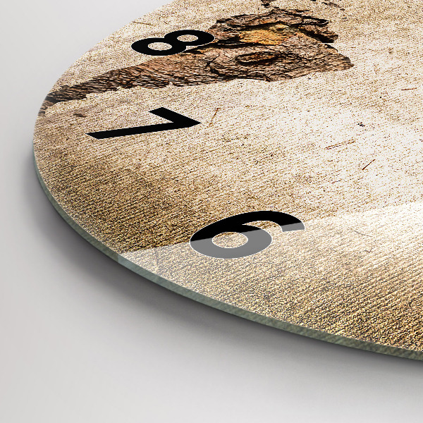 Kulaté skleněné hodiny s fotkou Starožitná mapa světa